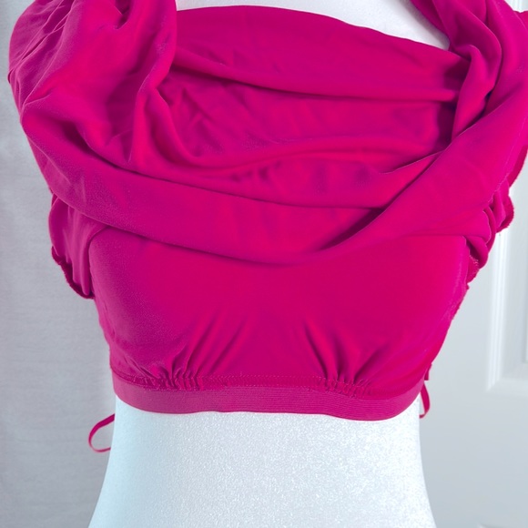 Express Low Cut Keyhole Back Ruched Sleeveless Dress | Built-in Bralette - Picture 10 of 12